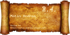 Matin Andrea névjegykártya
